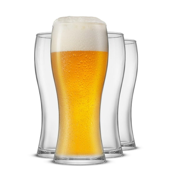 Callen Pilsner Beer Glasses - 15.5 oz - Set of 4, Lead Free Crystal