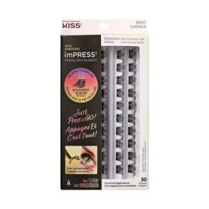 KISS ImPRESS Press-On Falsies Eyelashes Refill Pack - Voluminous - 30 Lash Clusters, KISS ImPRESS Nails