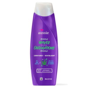 Aussie Miracle Waves Anti-Frizz Hemp Paraben-Free Conditioner, 360 mL