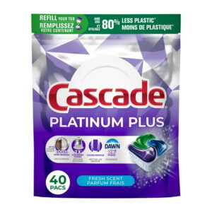 Cascade Platinum Plus Dishwasher Pods, Dishwasher Detergent, Dish Detergent Soap, Fresh, 40CT