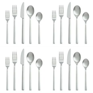 Better Homes & Gardens Holden Stainless Steel 20 Piece Flatware Set Satin Silver, BHG 20 Pc Satin Flatware Set