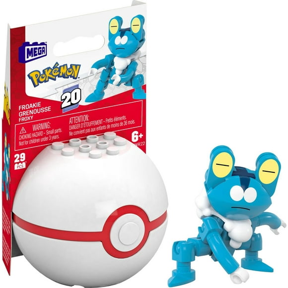 MEGA Pokémon Froakie Building Toy Kit, Poseable Action Figure (29 Pieces) for Kids