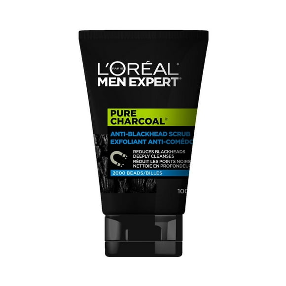 L'Oreal Paris Men Expert Face Scrub, Pure Charcoal Anti-blackhead Scrub, 100 mL