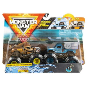 Monster Jam, Official Horse Power vs. Whiplash Color-Changing Die-Cast Monster Trucks, 1:64 Scale