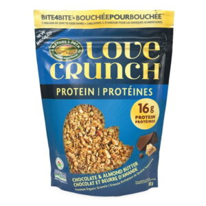 Love Crunch Organic Protein Chocolate Almond Butter Granola 312g Pouch, Organic Protein Granola 312g