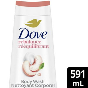 Dove Body Wash White Peach & Rice Milk 24hr Moisturizing Skin Cleanser for Lotion-Soft Skin, 591mL