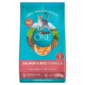 Purina ONE Salmon & Rice, Dry Cat Food, 1.59-7.2 kg