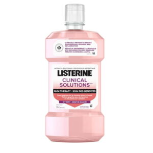 Listerine Clinical Solutions Gum Therapy mouthwash helps treat bleeding gums, kills germs, prevents tartar buildup and is an advanced, targeted solution for healthier gums. Icy Mint, 500 mL