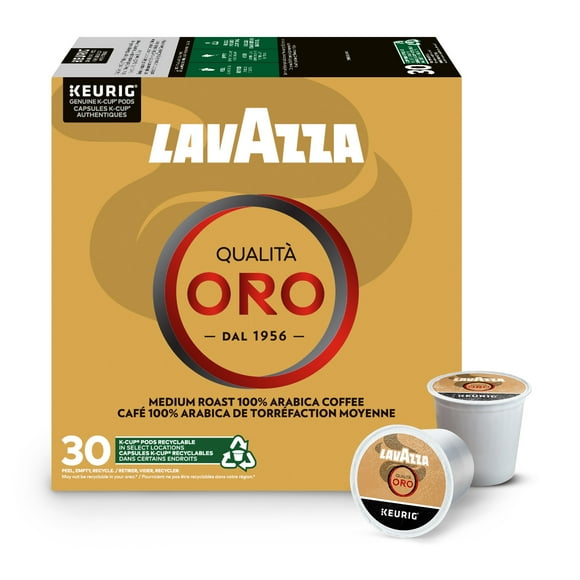 Lavazza Qualità Oro, Medium Roast, K-Cup Coffee Pods, 30 Count