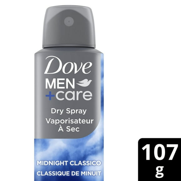 Dove Men+Care Dry Spray Antiperspirant Deodorant for a Long-Lasting Scent that Goes On Dry, Midnight Classico with 72H Protection, 107g, 107 g