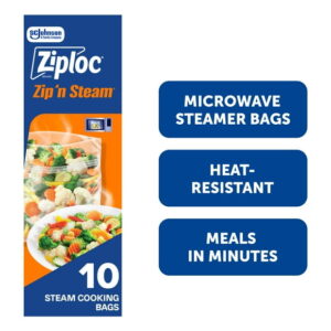 Ziploc® Zip n' Steam Food Steamer Bags, 10 Bags, 10 Bags