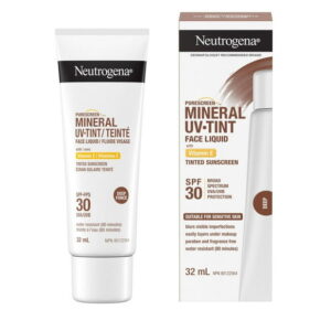 Neutrogena Purescreen+ Mineral UV Tint Face Liquid Sunscreen, Deep Skin Tone, SPF 30, Vitamin E, UV Protection, 32 mL