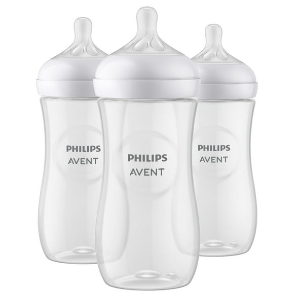 Philips Avent 9oz Natural Baby Bottle with Natural Response Nipple, Blue Elephant Design, 3 pack, PHILIPS AVENT NATURAL BTL 11OZ 3PK