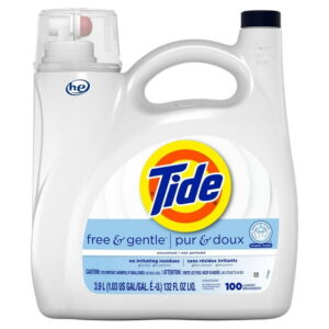 Tide Free & Gentle Liquid Laundry Detergent, Tide Laundry Detergent, Clean Laundry Detergent, 3.9L