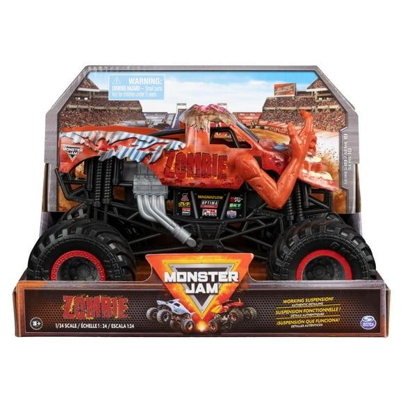 Monster Jam, Official Zombie Monster Truck, Collector Die-Cast Vehicle, 1:24 Scale, Kids Toys for Boys and Girls Ages 3 and up