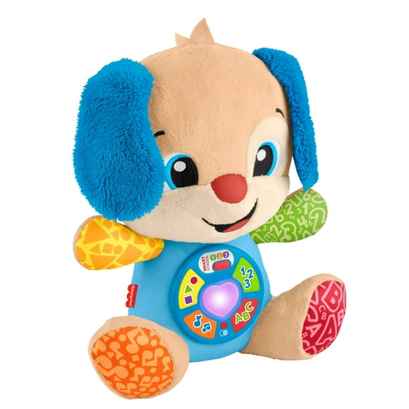 Fisher-Price Laugh & Learn Smart Stages Puppy Plush Baby Musical Learning Toy, Multilanguage Version, Plush musical learning toy that introduces baby to first words with lights and 80+ songs, sounds and phrases