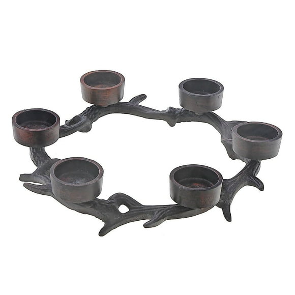 Christmas Antler Wreath With 6 Tealight Holder