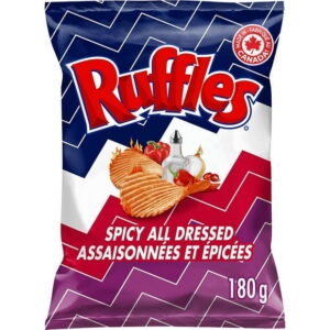 Ruffles Spicy All Dressed flavoured Potato Chips, 180 g.