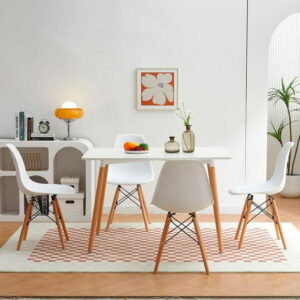 Heavenly Collection White Wood Chair SET OF 6