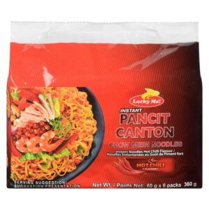 Lucky Me! Instant Pancit Canton Hot Chili Flavour Multipack, 6 x 60g