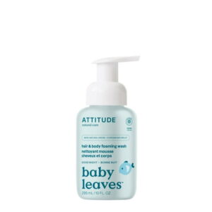 ATTITUDE baby leaves, Hair & Body Foaming Wash, Good Night, 295 mL