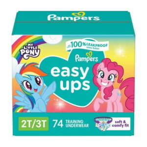 Pampers Easy Ups Girls Training Underwear, Super Pack, 46CT