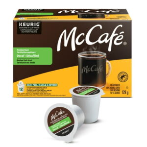 McCafé Premium Medium Dark Roast, Decaf, K-Cup Coffee Pods, 12 count