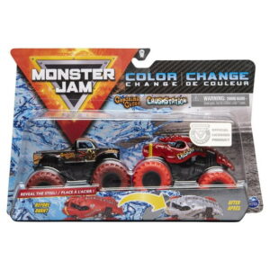 Monster Jam, Official Captains Curse vs. Crushstation Color-Changing Die-Cast Monster Trucks, 1:64 Scale