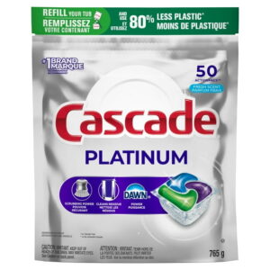 Cascade Platinum Dishwasher Pods, Dishwasher Detergent, Dish Detergent Soap, Fresh, 50CT