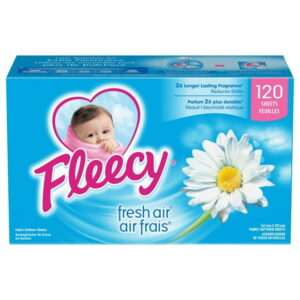 Fleecy Fresh Air Fabric Softener Dryer Sheets (Fabric Conditioner), 120 Sheets