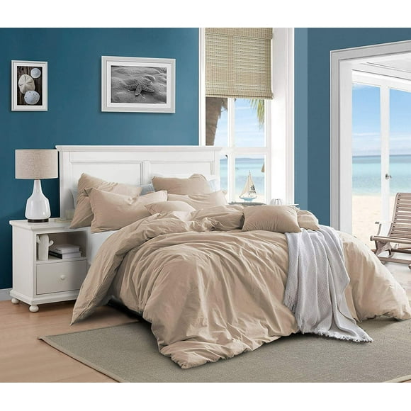 Swift Home 100% Cotton Solid Prewashed Duvet Cover Set