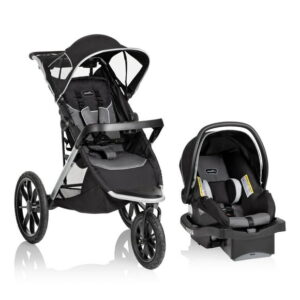 Evenflo Victory Plus Jogging Stroller Travel System with LiteMax Infant Car Seat (0-6 Years), Evenflo Victory Travel System