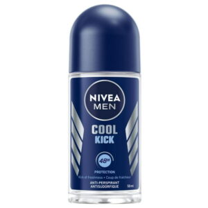 NIVEA Men Cool Kick Roll-On Anti-Perspirant | Mens Deodorant | 48H Antiperspirant for Odour and Sweat Protection | Suitable for all skin types | Dermatologically Tested, 50 mL