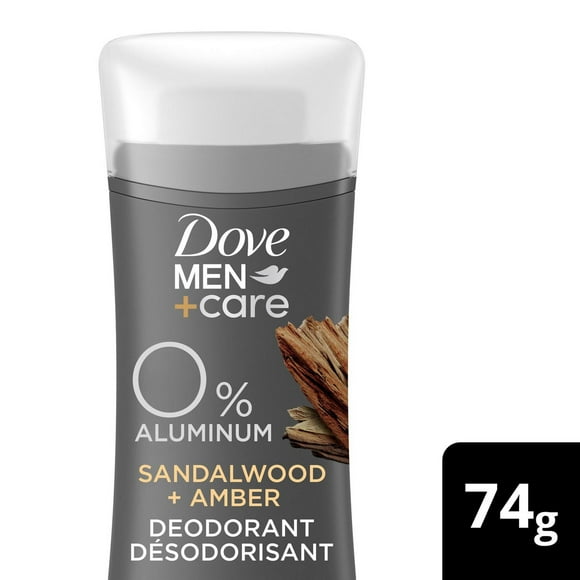 Dove Men+Care 0% Aluminum Sandalwood & Amber Scent Deodorant, 74 g Deodorant