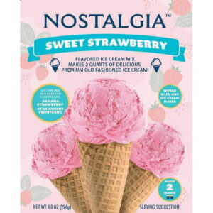 Nostalgia 2-Quart Premium Ice Cream Mix, Strawberry, Strawberry Ice Cream