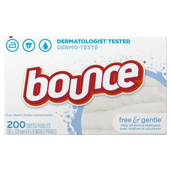 Bounce Free & Gentle Fabric Softener Softener Dryer Sheets, 200 Sheets