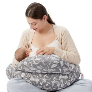 Momcozy Original Nursing Pillow, Ergonomic Breastfeeding Pillows with Security Fence for Baby- Gazelle