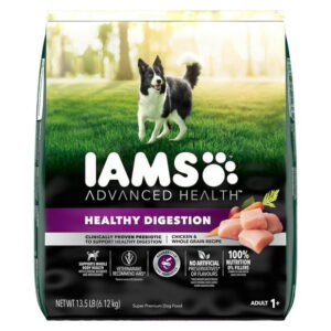 Iams Advanced Health Adult Healthy Digestion Dry Dog Food Chicken & Whole Grains Recipe, 2.72kg - 12.2kg