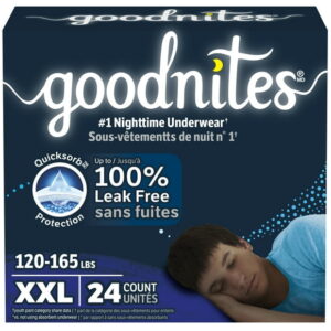 Goodnites Boys' Nighttime Bedwetting Underwear, Giga pack, Size XS - XXL | 44-24 Count, Size XS - XXL | 44-22 Count
