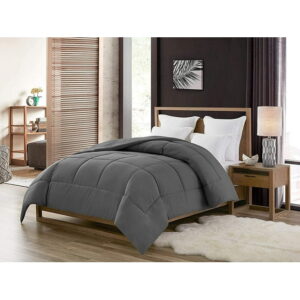 Swift Home Heavy-Filled Down Alternative Comforter, Ultra Soft All Season Hypoallergenic Bedding, Queen/Double, Grey