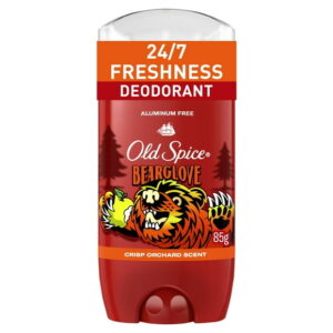 Old Spice Aluminum Free Deodorant for Men, 24/7 Freshness, Long Lasting Odor Protection, Legendary Fragrance, Bearglove, Crisp Orchard Scent, 85 g