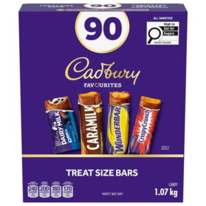 CADBURY, Halloween Treat-Sized Pack of 90, Candy Bars (Chocolate Candy Bars), Individually Wrapped, Cadbury Dairy Milk Oreo, Cadbury Caramilk, Cadbury Wunderbar, Cadbury Crispy Crunch, 1.07 kg
