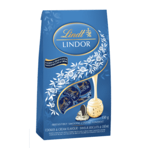 Lindt LINDOR Cookies & Cream Flavour White Chocolate Truffles Bag, 150g, LINDT LINDOR COOKIES CREAM 150G BAG