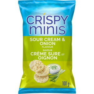 Quaker Crispy Minis Brown Rice Chips Sour Cream & Onion, 100 g.