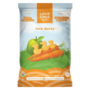 Love Child Organics Love Ducks Carrot + Apple Corn Snacks 30g Bag, 30 g