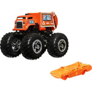 Hot Wheels Monster Truck & Car, 1:64 Scale Die-Cast Truck & Car (2 Vehicles) (Styles May Vary)