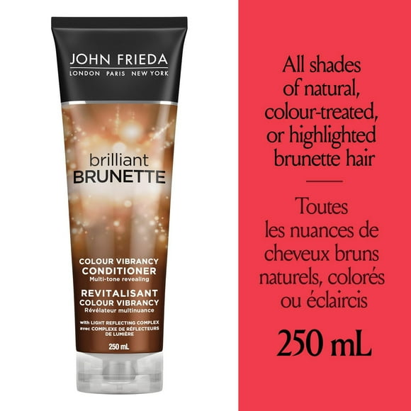John Frieda Brilliant Brunette Colour Vibrancy Conditioner for Restored Tone and Texture, Conditioner | 250 mL