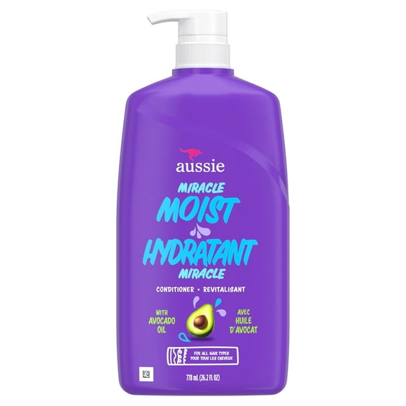 Aussie Miracle Moist with Avocado & Jojoba Oil, Paraben Free Conditioner, 778 mL