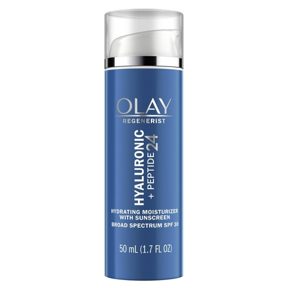 Olay Regenerist Hyaluronic + Peptide 24 Face Moisturizer, Fragrance-Free, SPF 30, 50 mL
