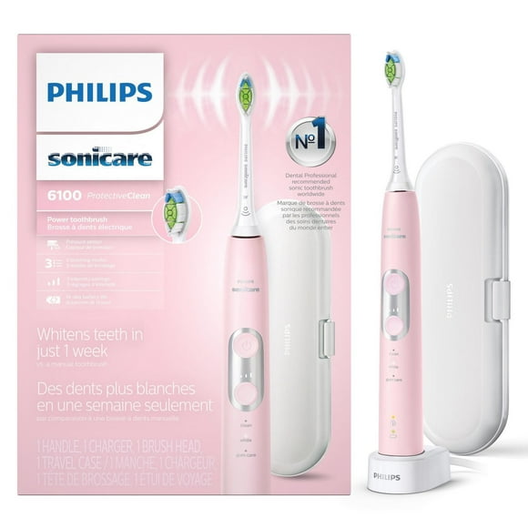 Philips Sonicare Protectiveclean 6100 Rechargeable Toothbrush, 3 modes, 3 intensities, Black, HX6870/41, 1 Electric toothbrush
